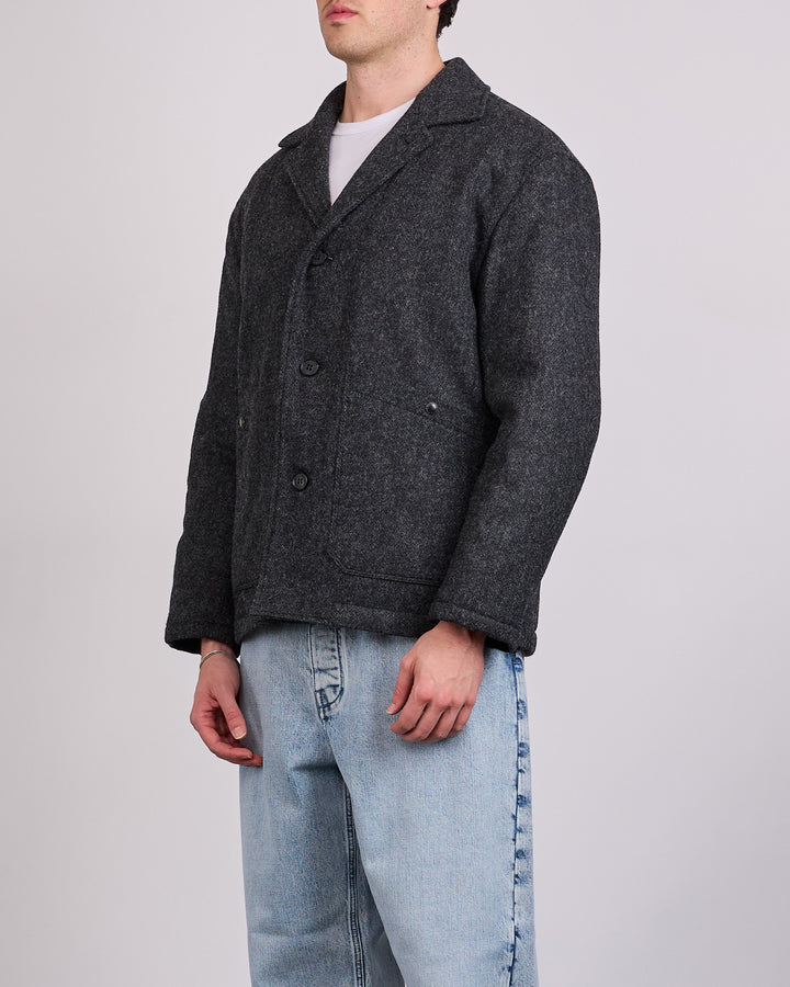 COMME des GARÇONS Homme Wool Tweed Herringbone Blazer Jacket Black