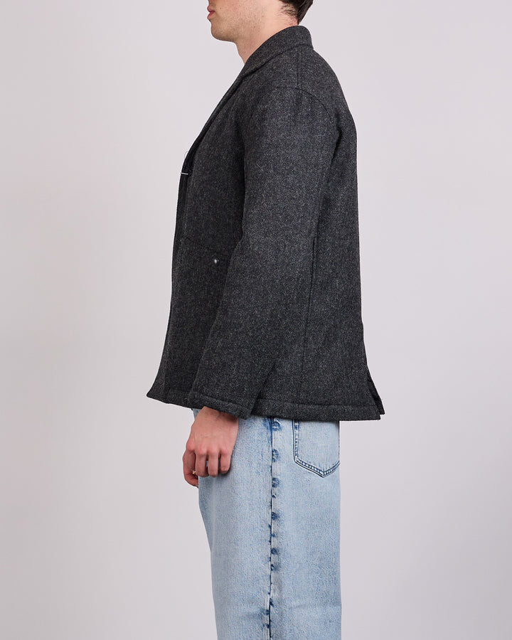 COMME des GARÇONS Homme Wool Tweed Herringbone Blazer Jacket Black