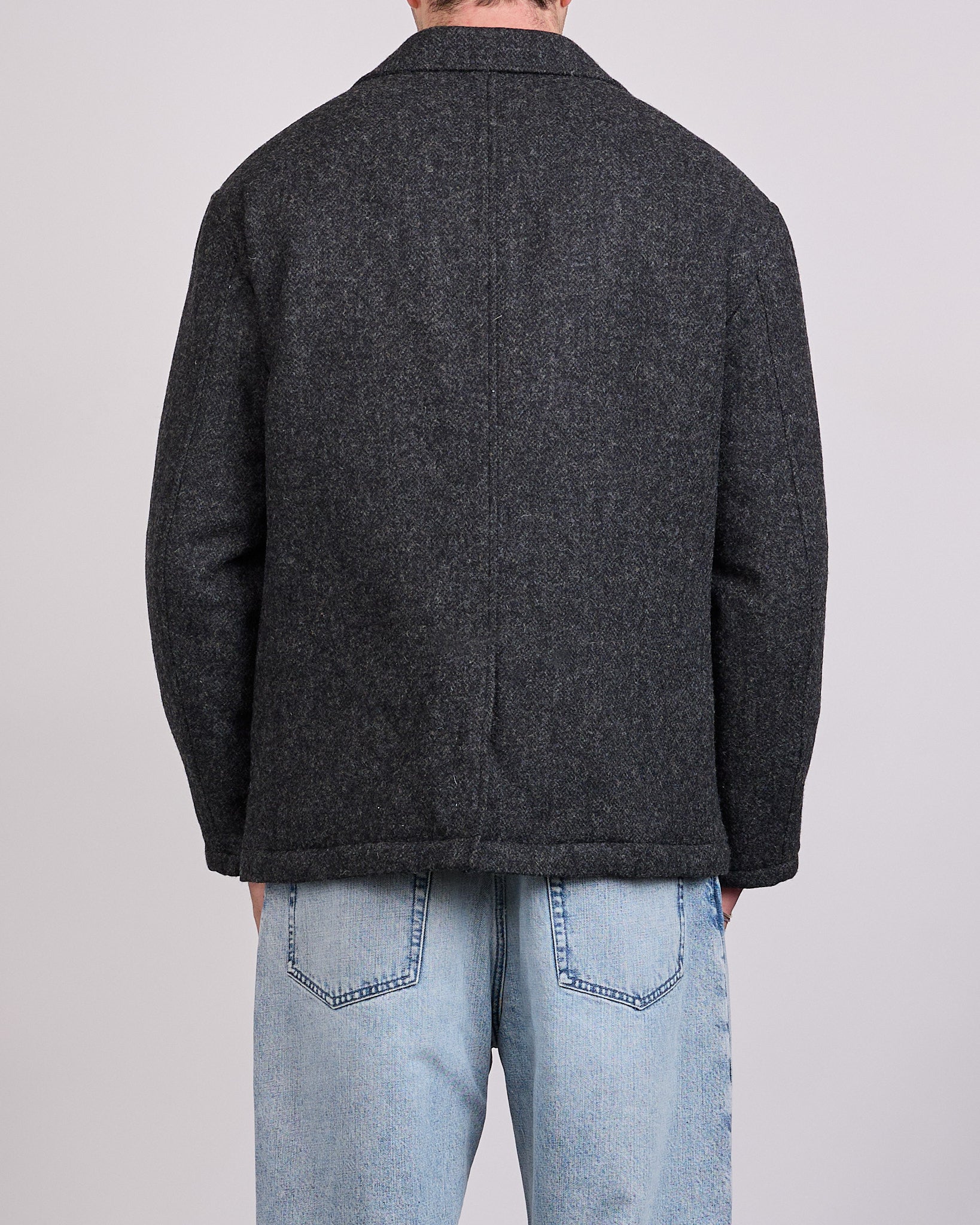 COMME des GARÇONS Homme Wool Tweed Herringbone Blazer Jacket Black