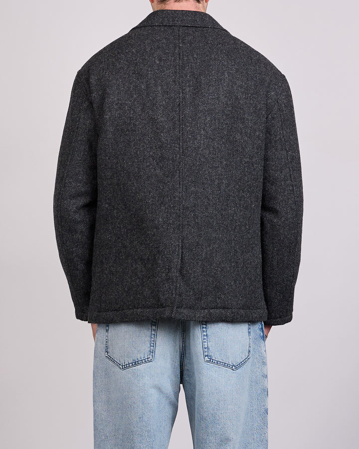 COMME des GARÇONS Homme Wool Tweed Herringbone Blazer Jacket Black