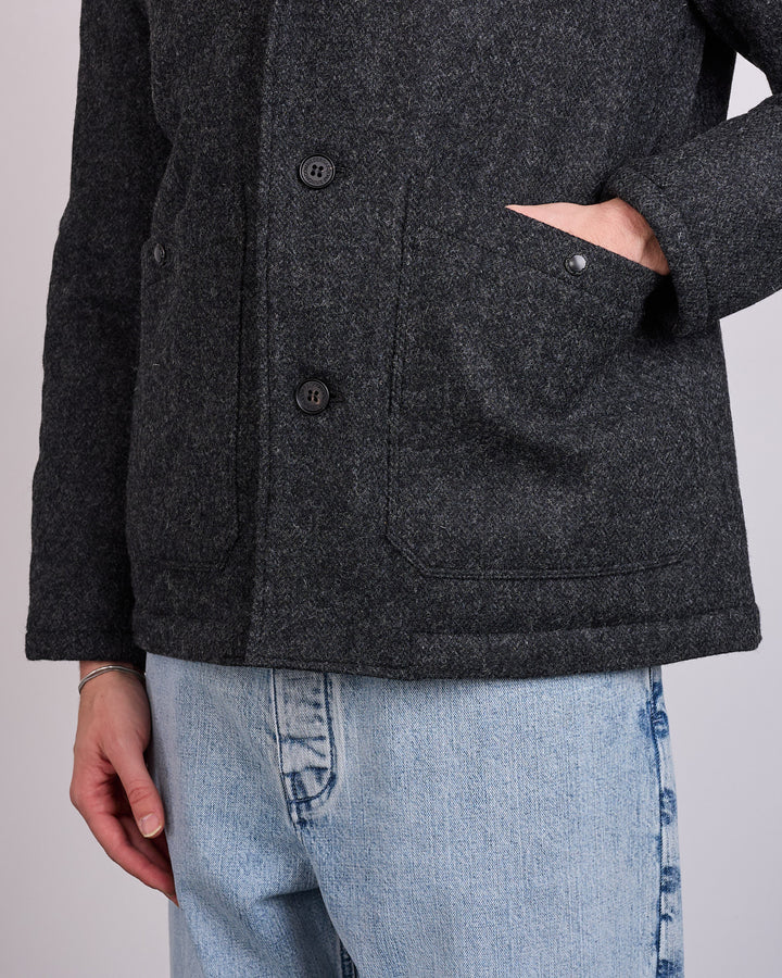 COMME des GARÇONS Homme Wool Tweed Herringbone Blazer Jacket Black