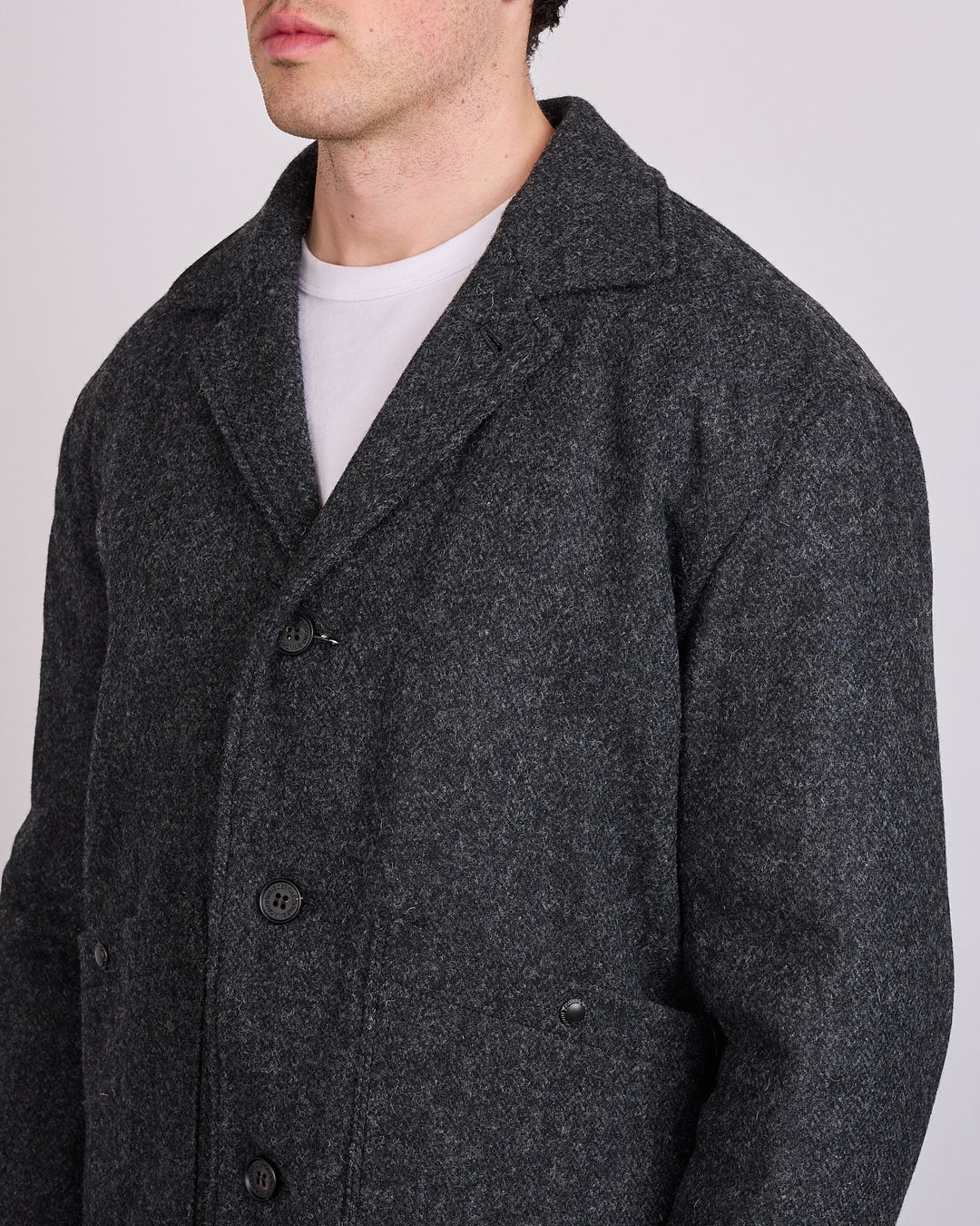 COMME des GARÇONS Homme Wool Tweed Herringbone Blazer Jacket Black