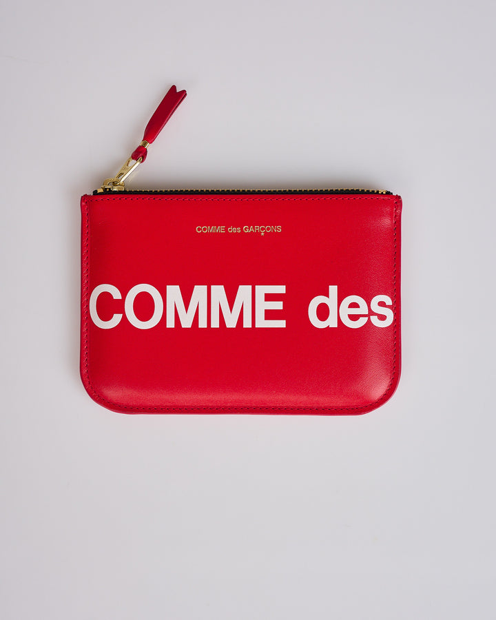 COMME des GARÇONS Wallet Huge Logo Pouch Red