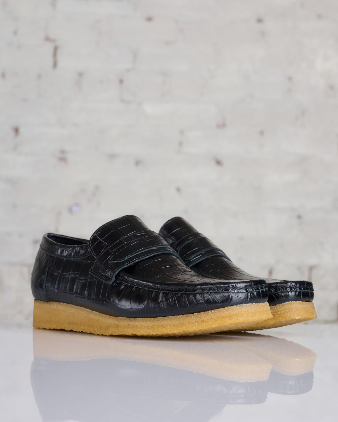 Clarks Originals Men's Wallabee Loafer Black Croc