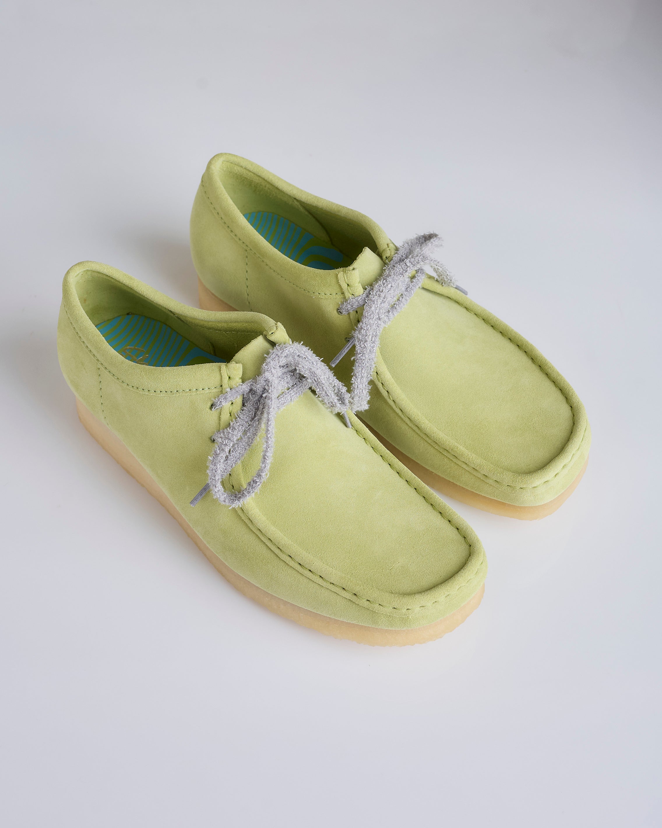 Clarks Originals Men's Wallabee Pale Lime Suede – LESS 17 Clarks Originals Men's Wallabee Pale Lime Suede – LESS 17