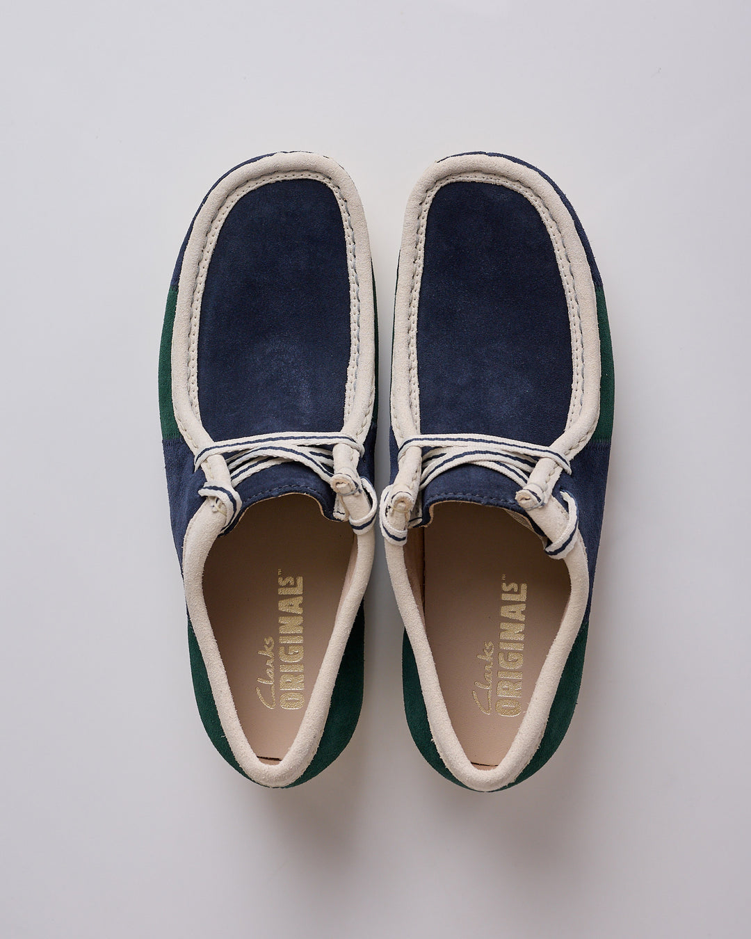 Clarks Originals Wallabee Blue Green Stripe