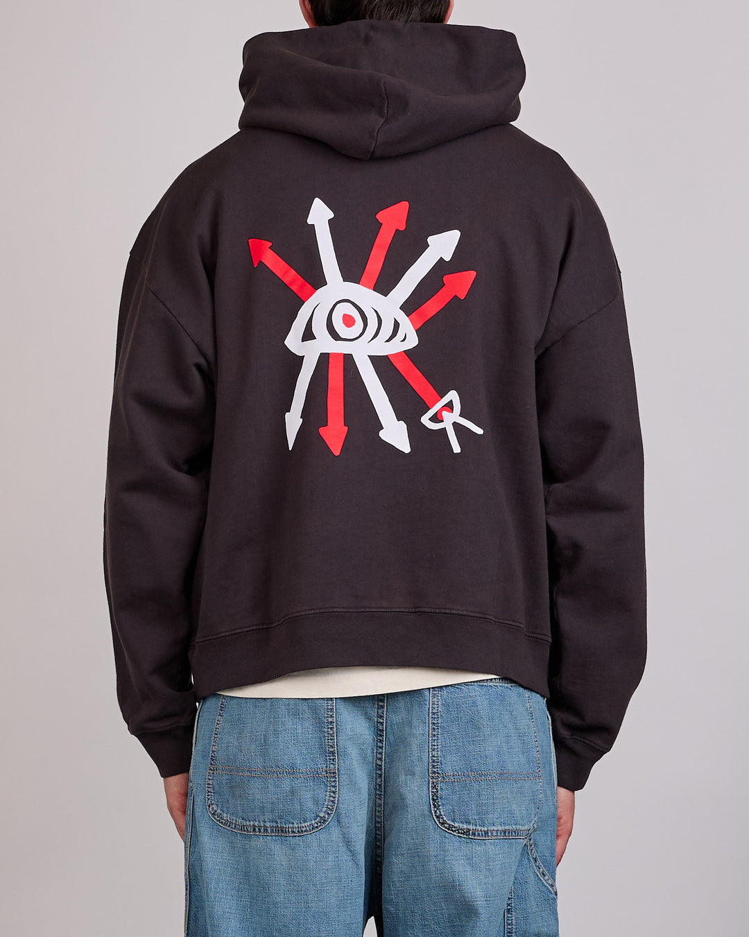 District Vision Arrow Eye California Cotton Hoodie Vintage Black