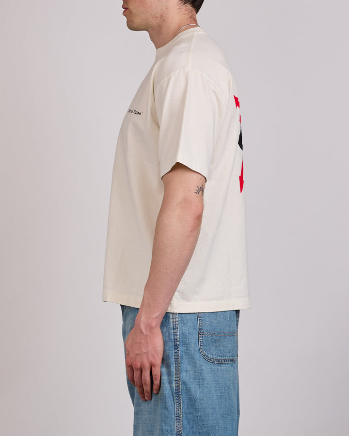 District Vision Arrow Eye California Cotton T-Shirt Vintage White
