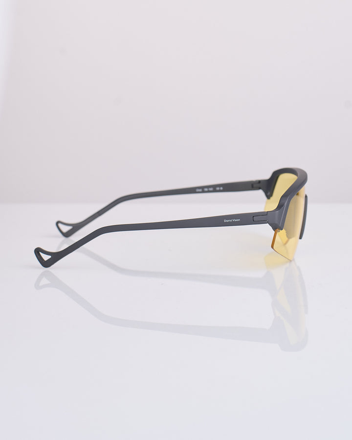 District Vision Choji Turbo Blade Sunglass Black D+ Sports Yellow