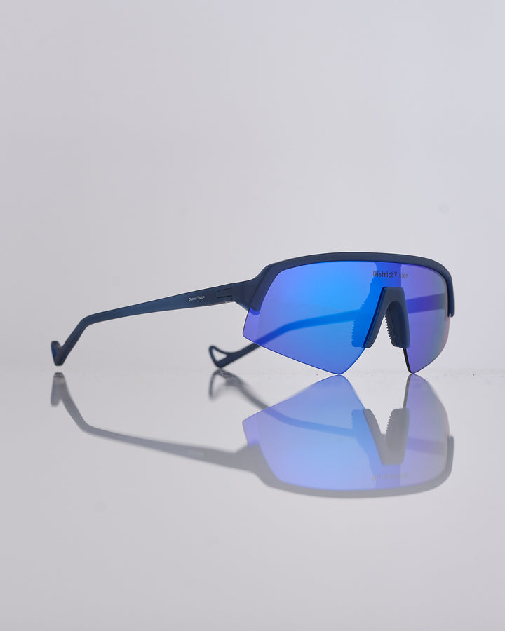 District Vision Choji Turbo Blade Sunglass Midnight D+ Aqua Mirror