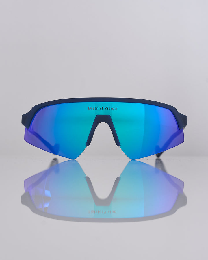 District Vision Choji Turbo Blade Sunglass Midnight D+ Aqua Mirror