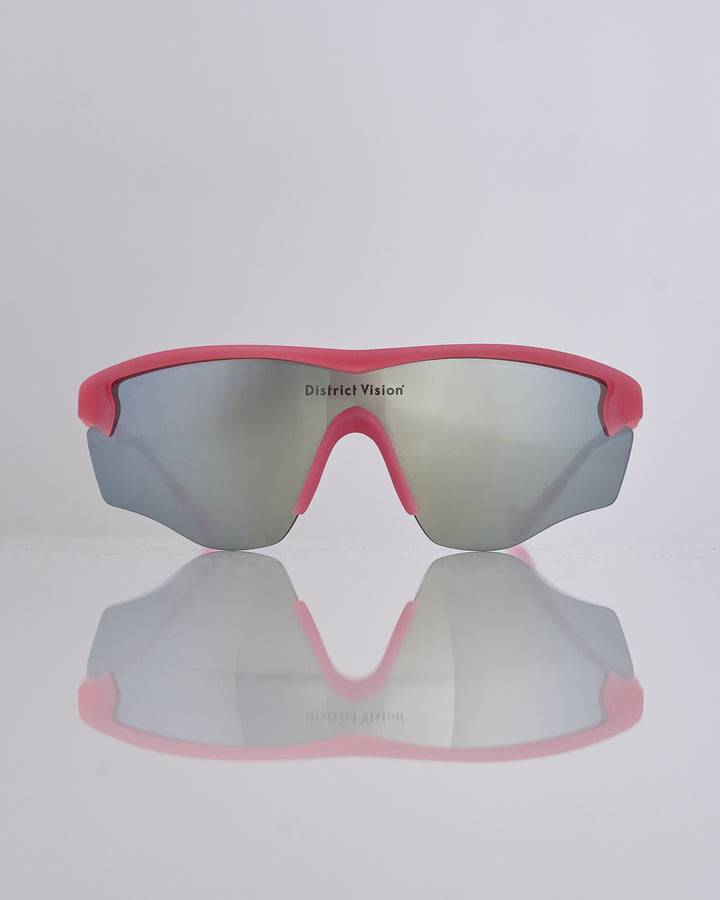 District Vision Junya Racer Sunglass Powder Rose D+ Silver Flash Mirror
