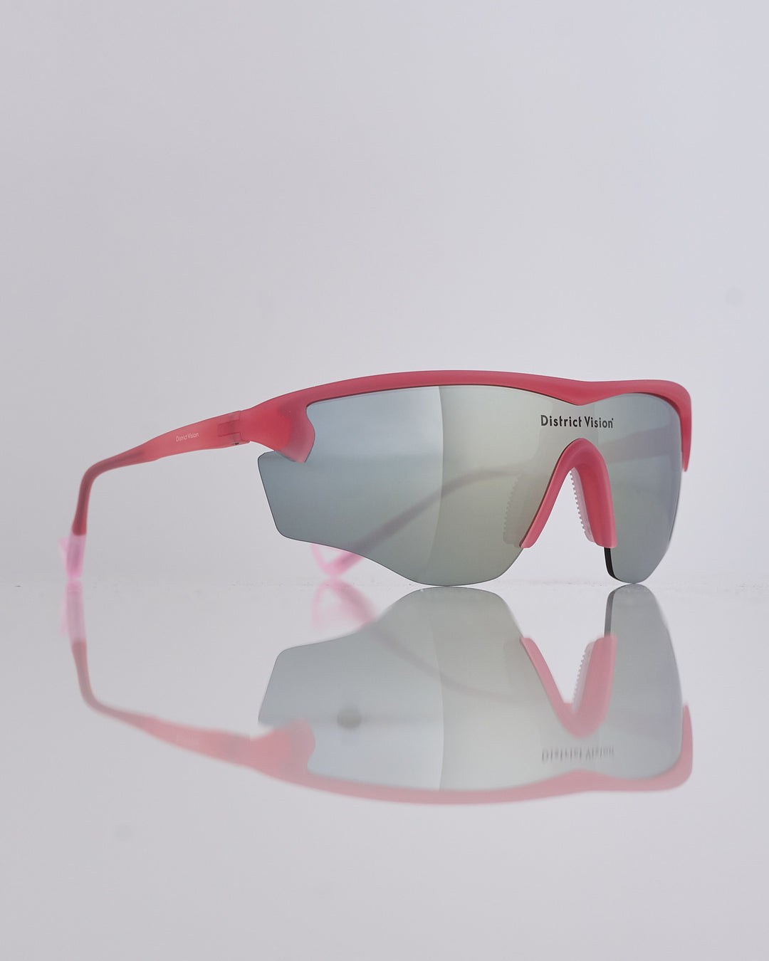 District Vision Junya Racer Sunglass Powder Rose D+ Silver Flash Mirror