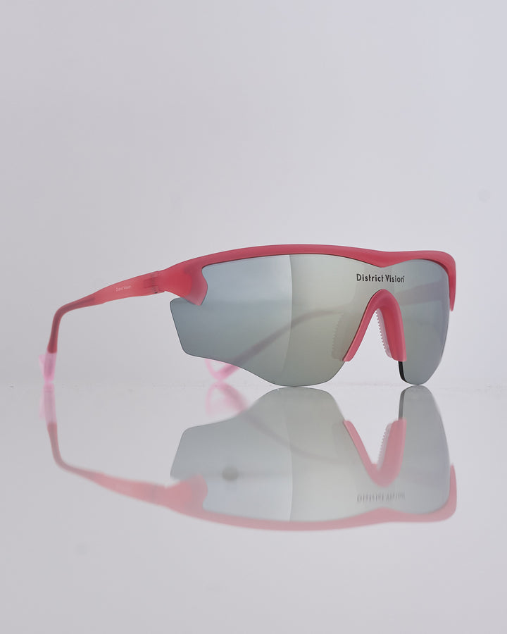 District Vision Junya Racer Sunglass Powder Rose D+ Silver Flash Mirror