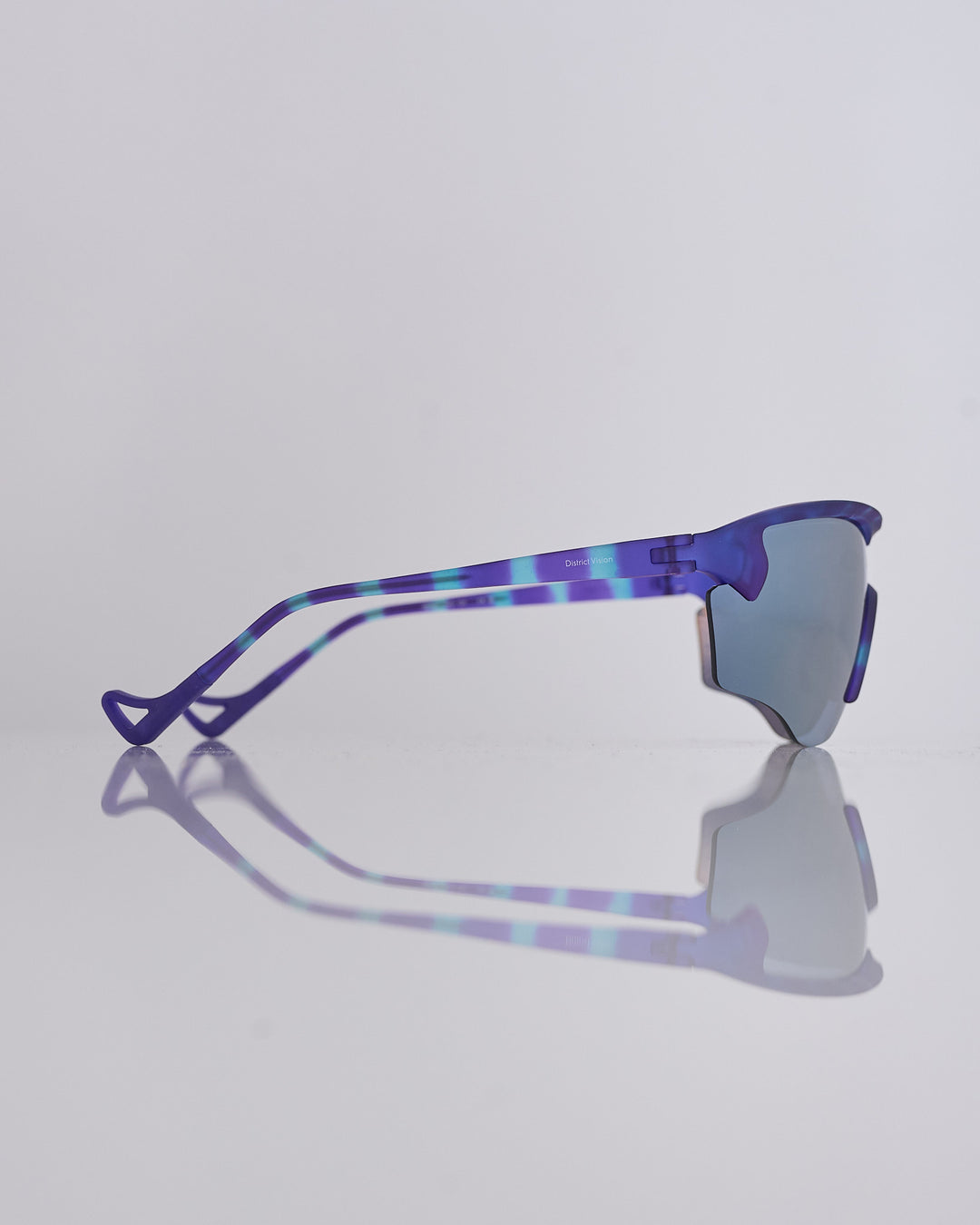 District Vision Junya Racer Sunglass Violet Tortoise D+ Indigo Mirror