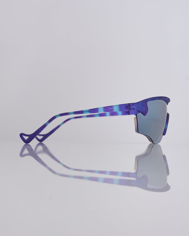 District Vision Junya Racer Sunglass Violet Tortoise D+ Indigo Mirror