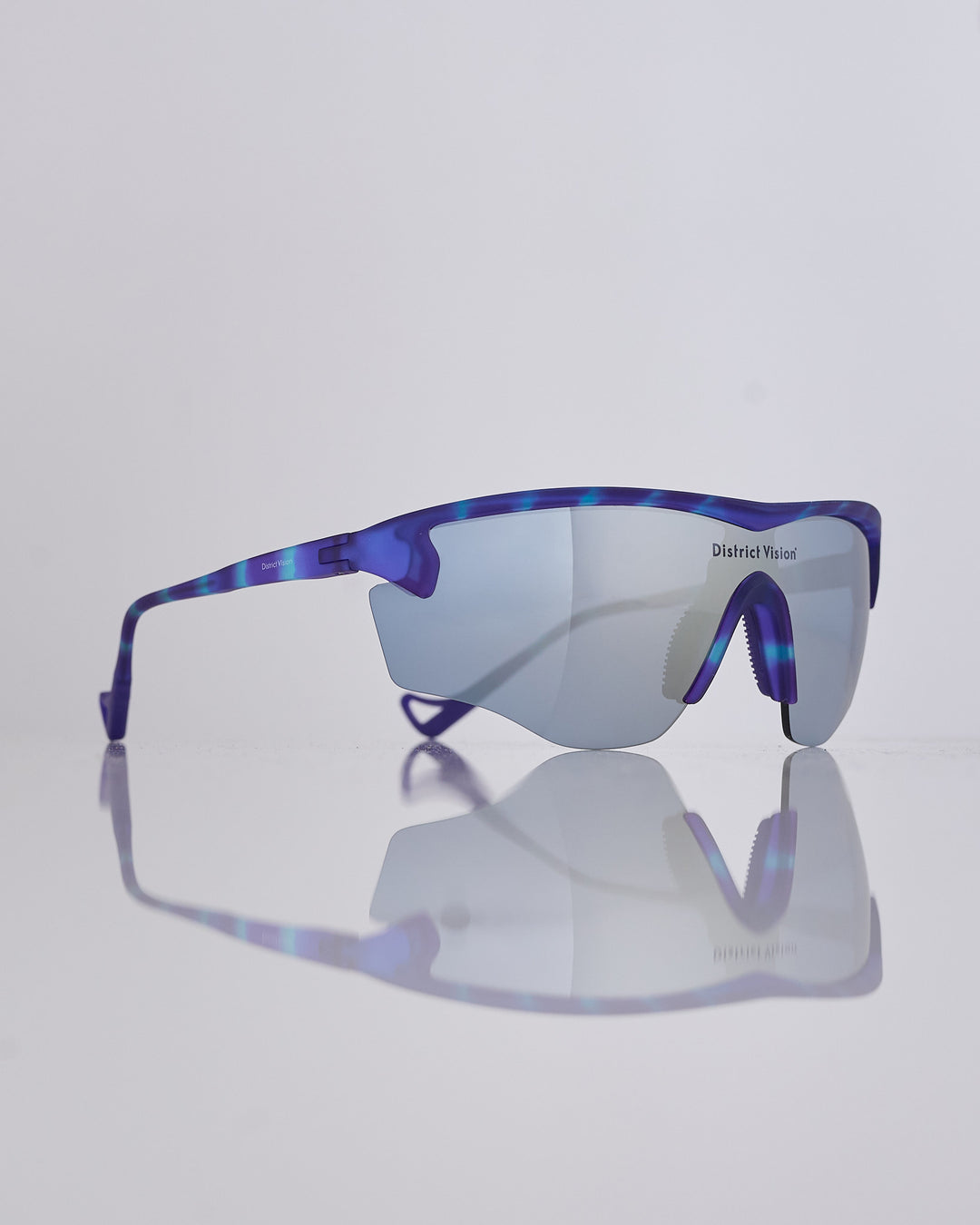 District Vision Junya Racer Sunglass Violet Tortoise D+ Indigo Mirror