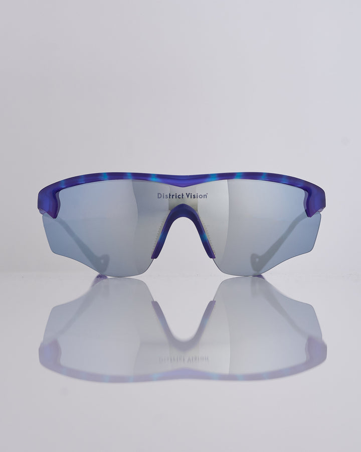 District Vision Junya Racer Sunglass Violet Tortoise D+ Indigo Mirror