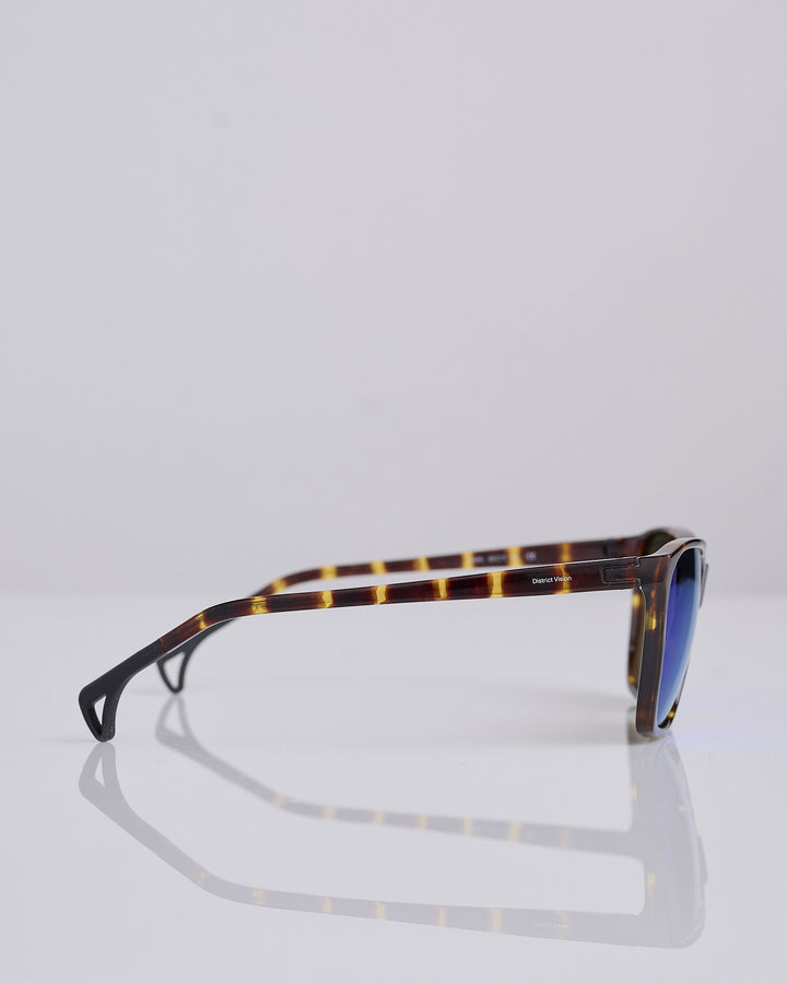 District Vision Keiichi Sunglass Tortoise D+ Blue Mirror