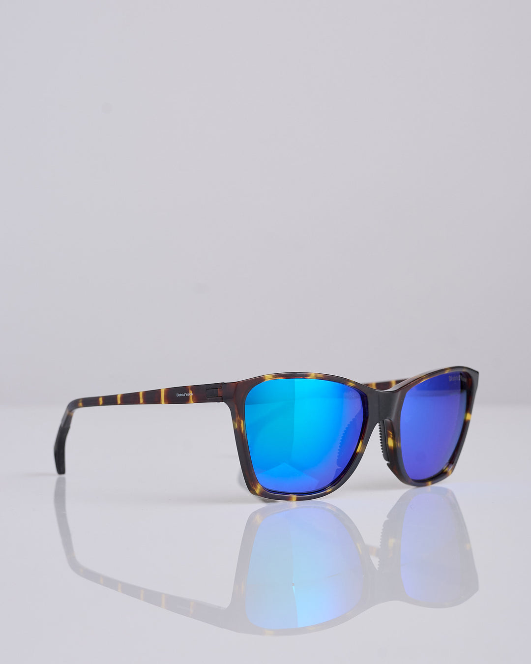 District Vision Keiichi Sunglass Tortoise D+ Blue Mirror