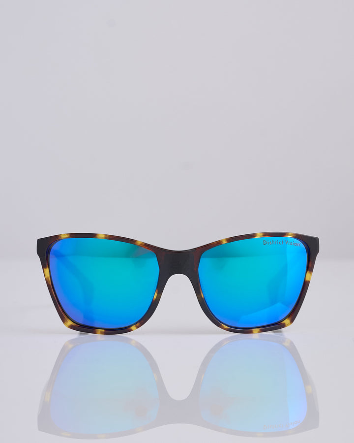 District Vision Keiichi Sunglass Tortoise D+ Blue Mirror