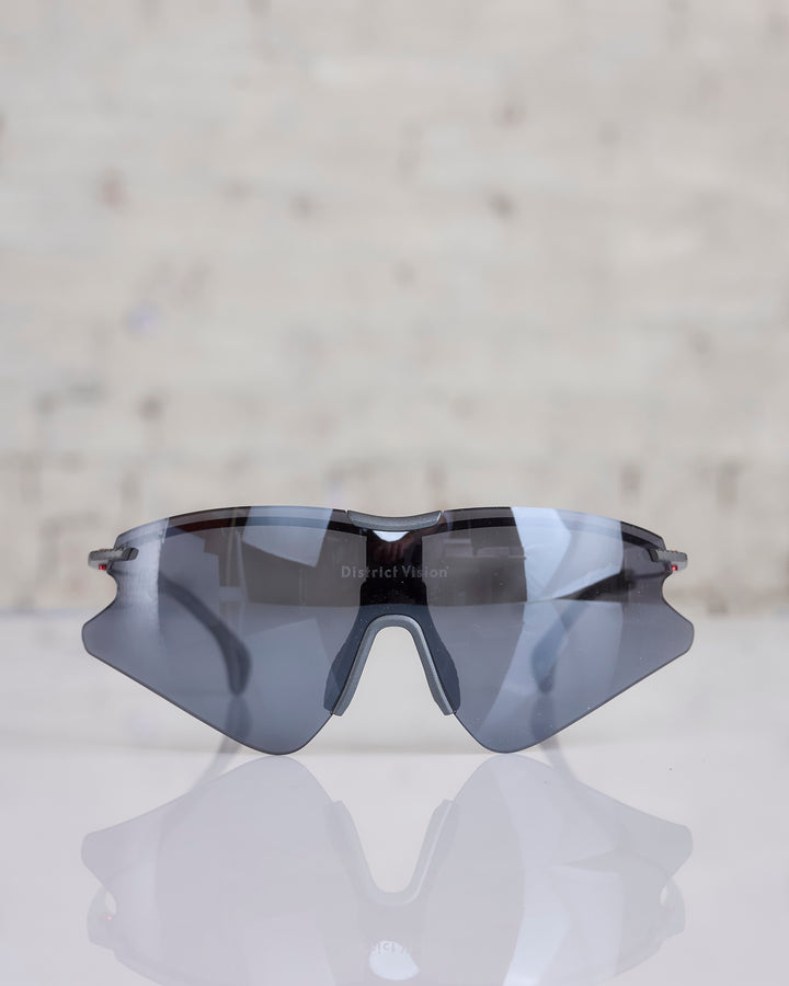 District Vision Kohei Aero Blade Titanium Sunglass Graphite D+ Onyx Mirror