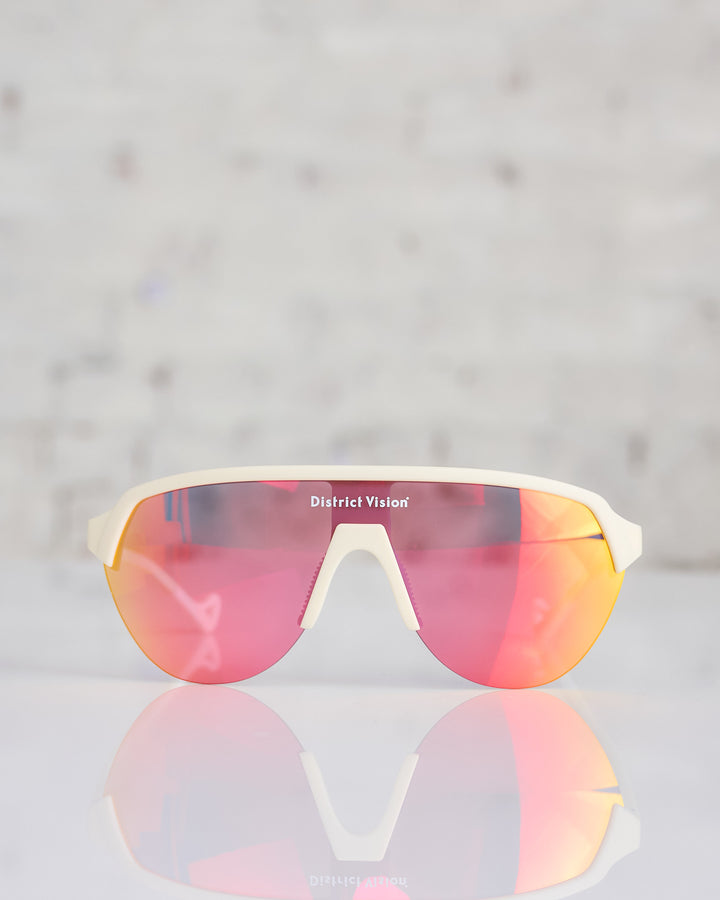 District Vision Nagata Speedblade Sunglass Limestone D+ Red Mirror