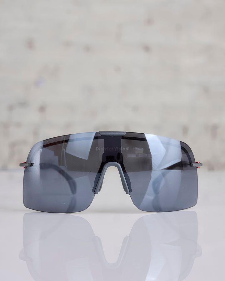 District Vision Yusuke Alpine Blade Titanium Sunglass Graphite D+ Onyx Mirror