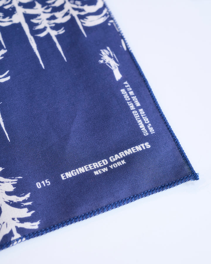 Engineered Garments Printed Bandana Navy Forest Print