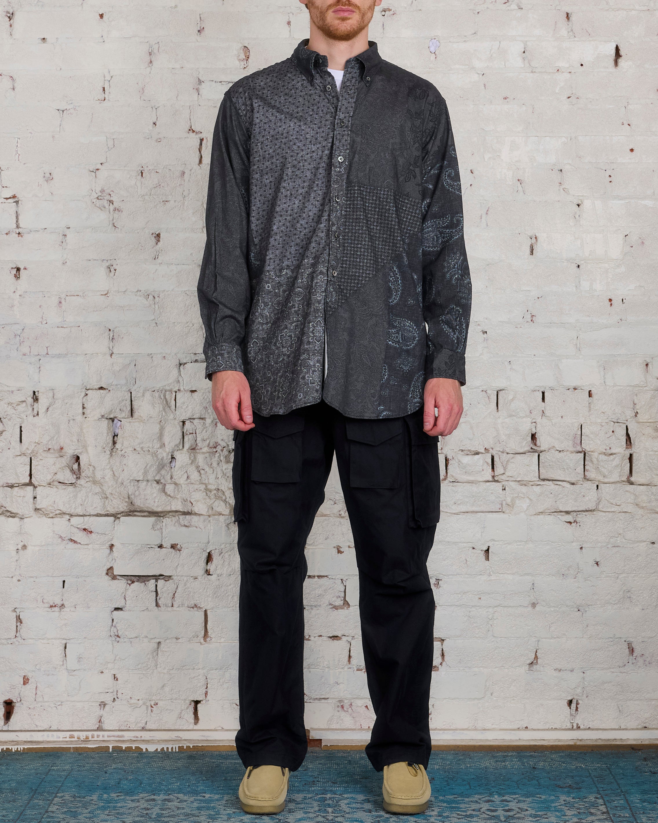 Engineered Garments 19 Century BD Button Shirt Black Grey