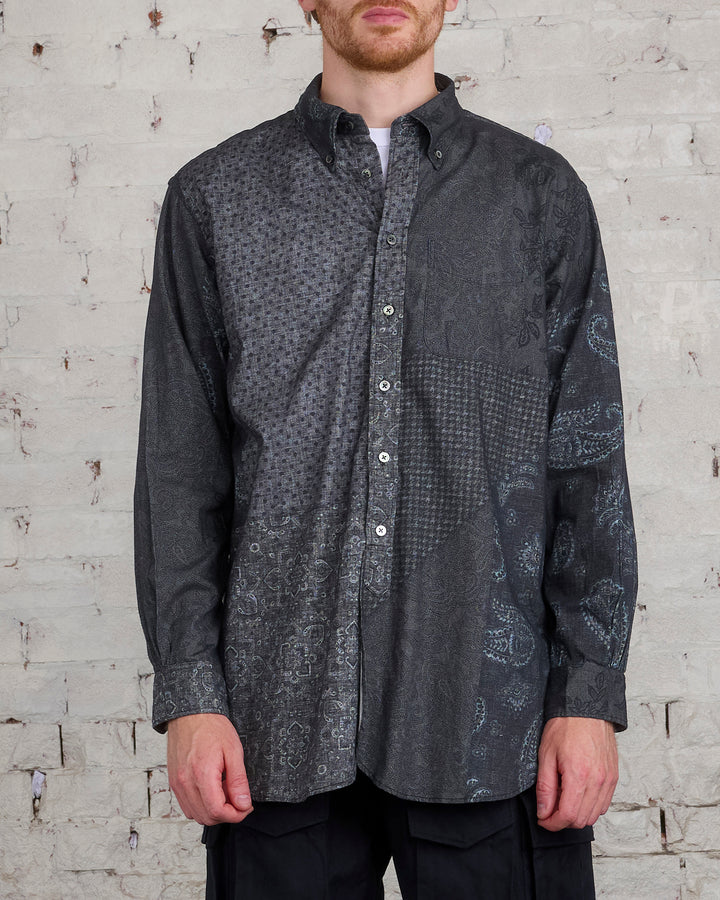 Engineered Garments 19 Century BD Button Shirt Black Grey Block