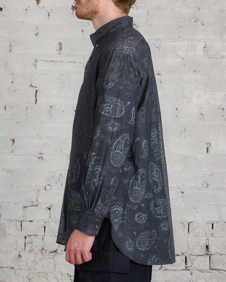 Engineered Garments 19 Century BD Button Shirt Black Grey Block