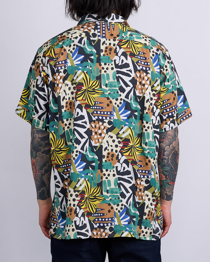 Engineered Garments Camp Button Shirt African Patch Print Multi