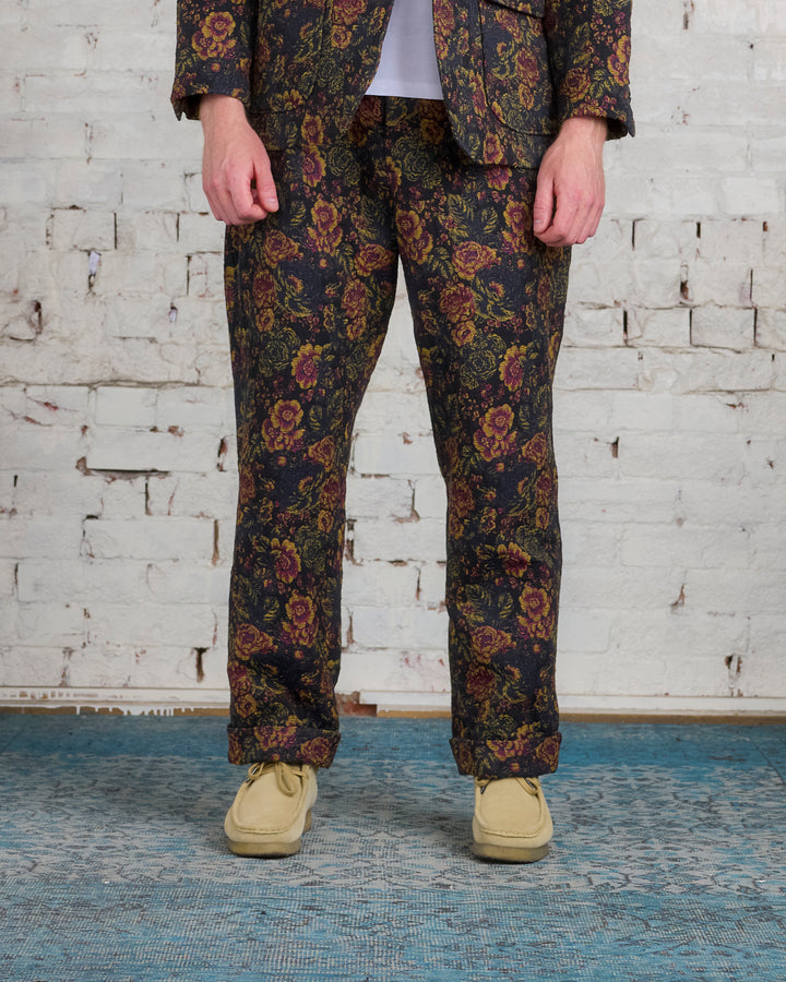 Engineered Garments Carlyle Pant CP Floral Jacquard Black Gold