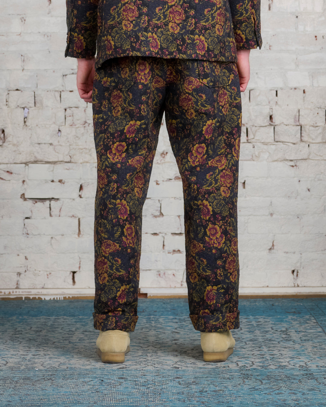 Engineered Garments Carlyle Pant CP Floral Jacquard Black Gold