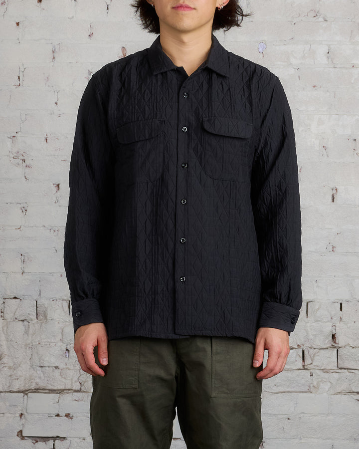 Engineered Garments Classic Button Shirt Poly Geo Quilt Black