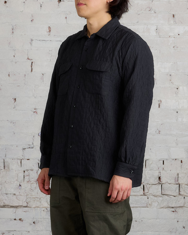 Engineered Garments Classic Button Shirt Poly Geo Quilt Black