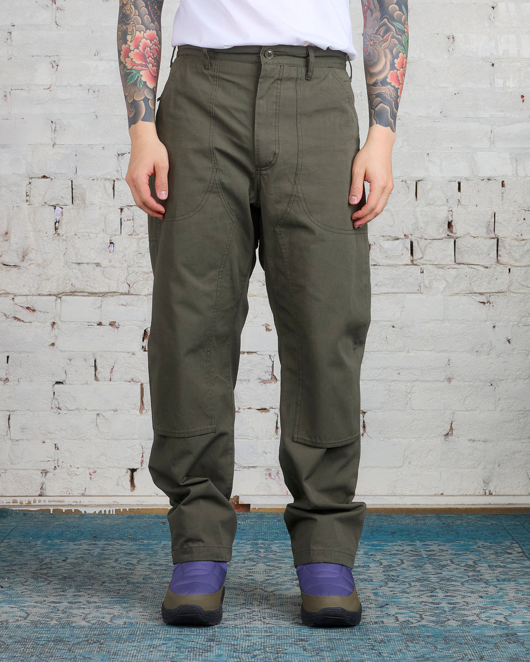 Engineered Garments Climbing Pant Olive Heavy Cotton Ripstop – LESS 17