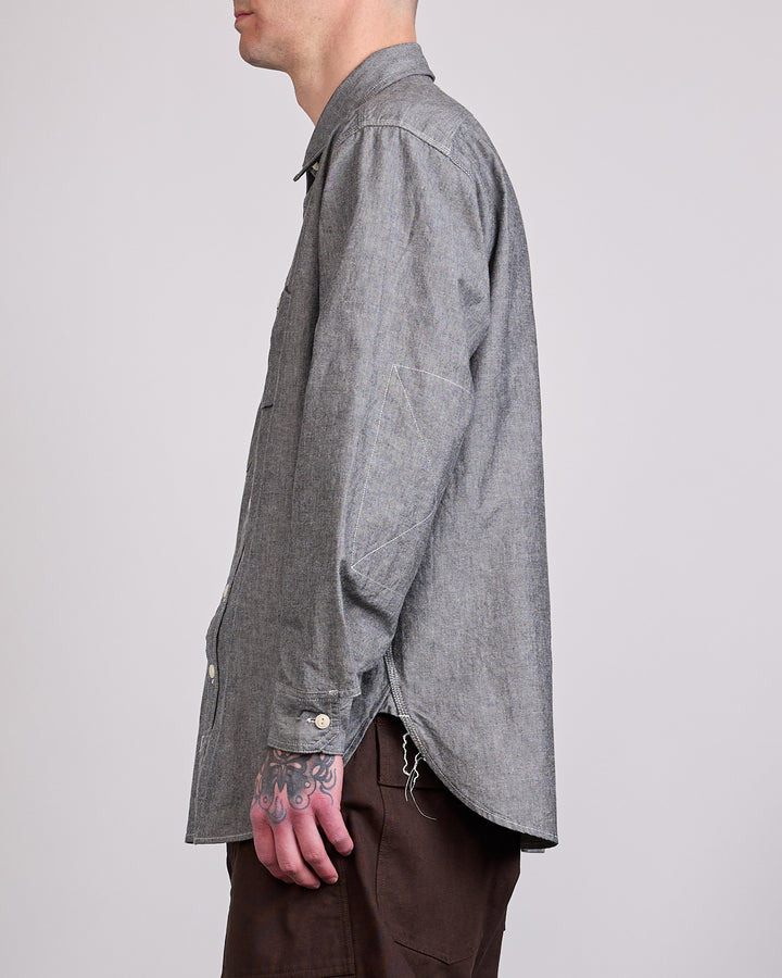 Engineered Garments Cotton Chambray Button Work Shirt Grey