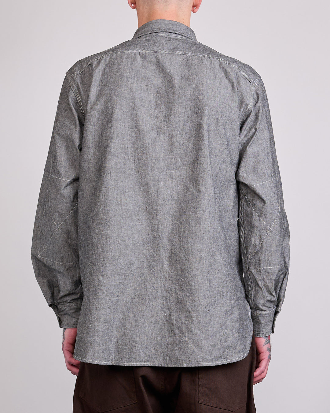 Engineered Garments Cotton Chambray Button Work Shirt Grey