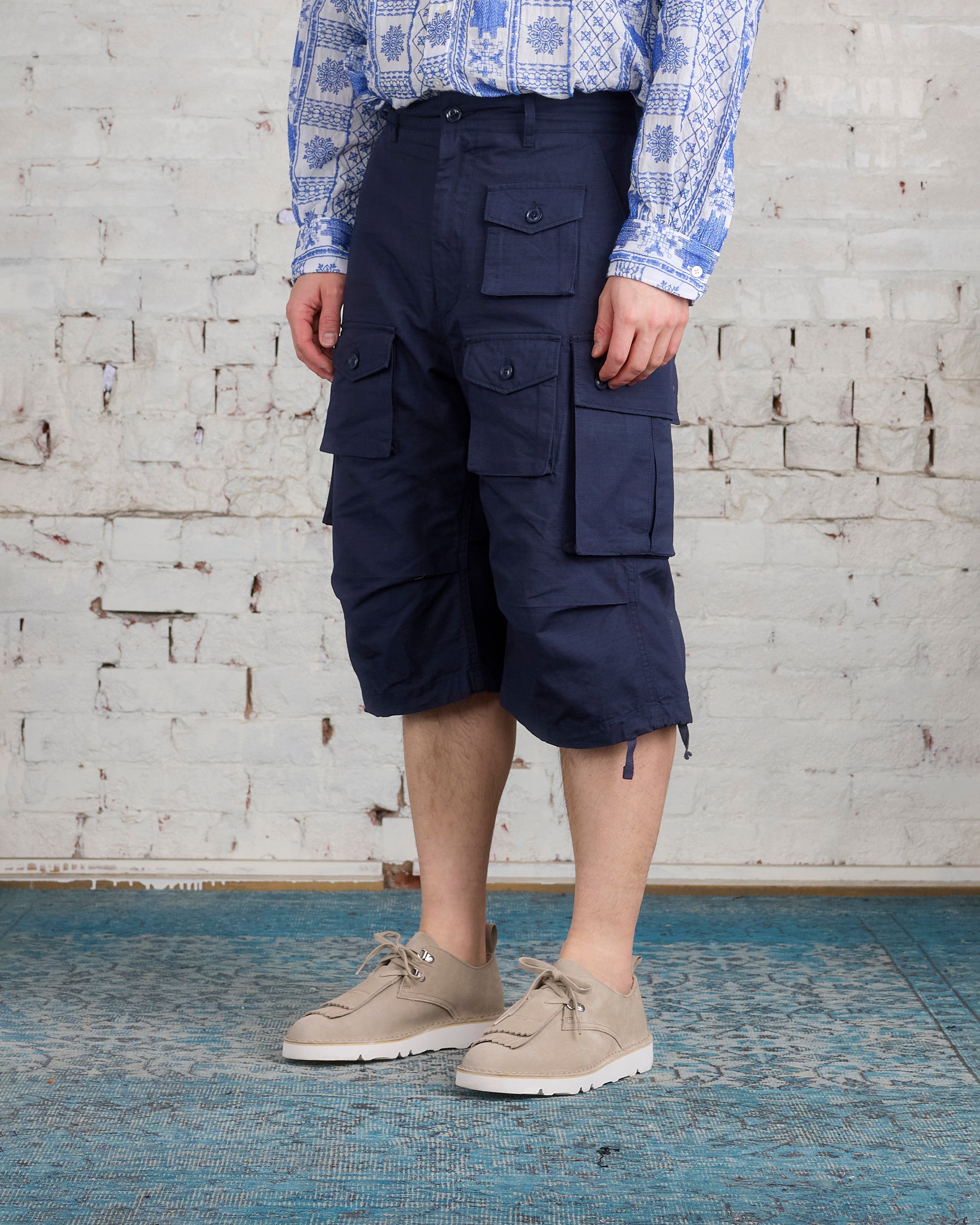 Engineered Garments FA Short Dark Navy Cotton Ripstop – LESS 17