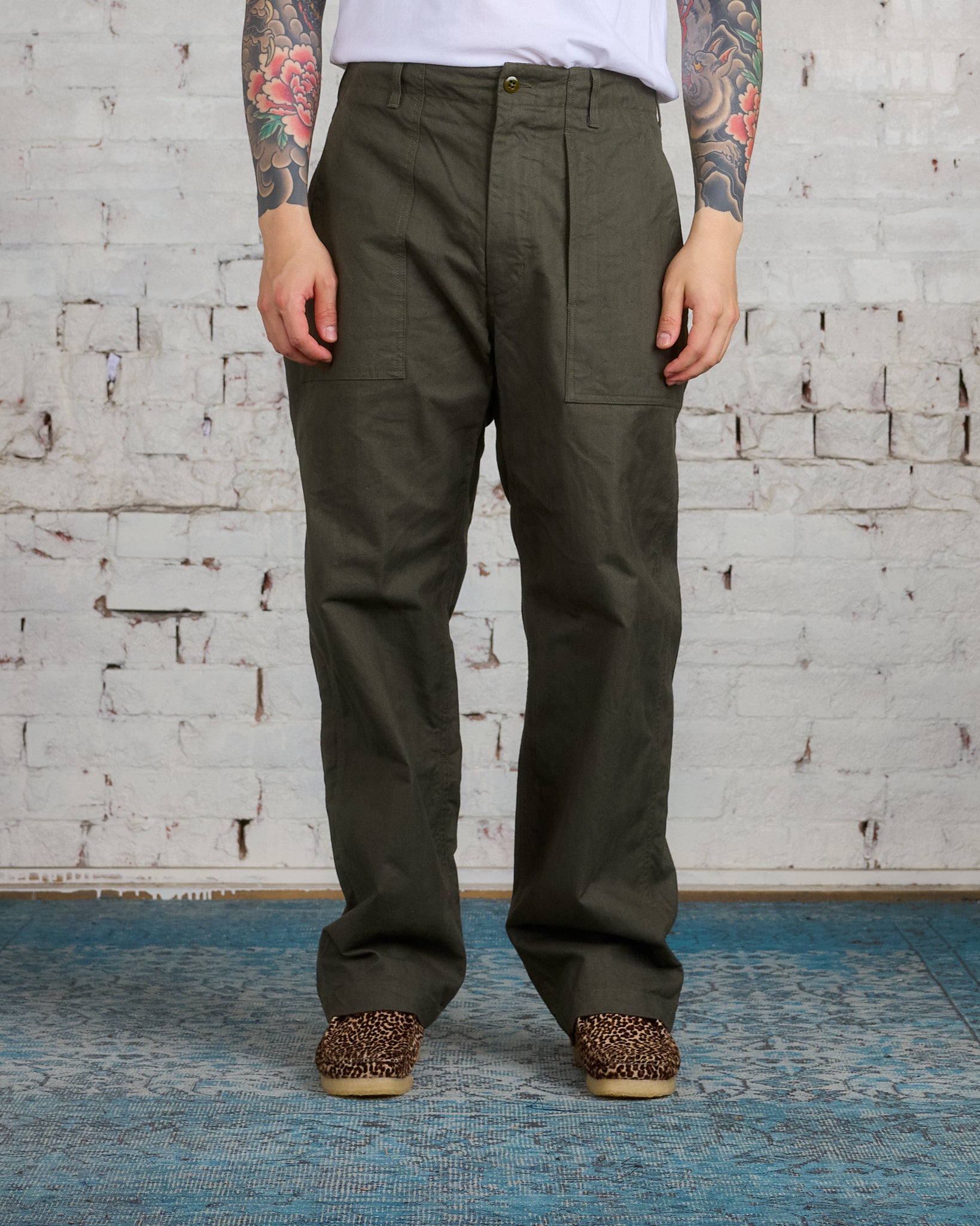 Engineered Garments Fatigue Pant Cotton Brush HB Olive – LESS 17