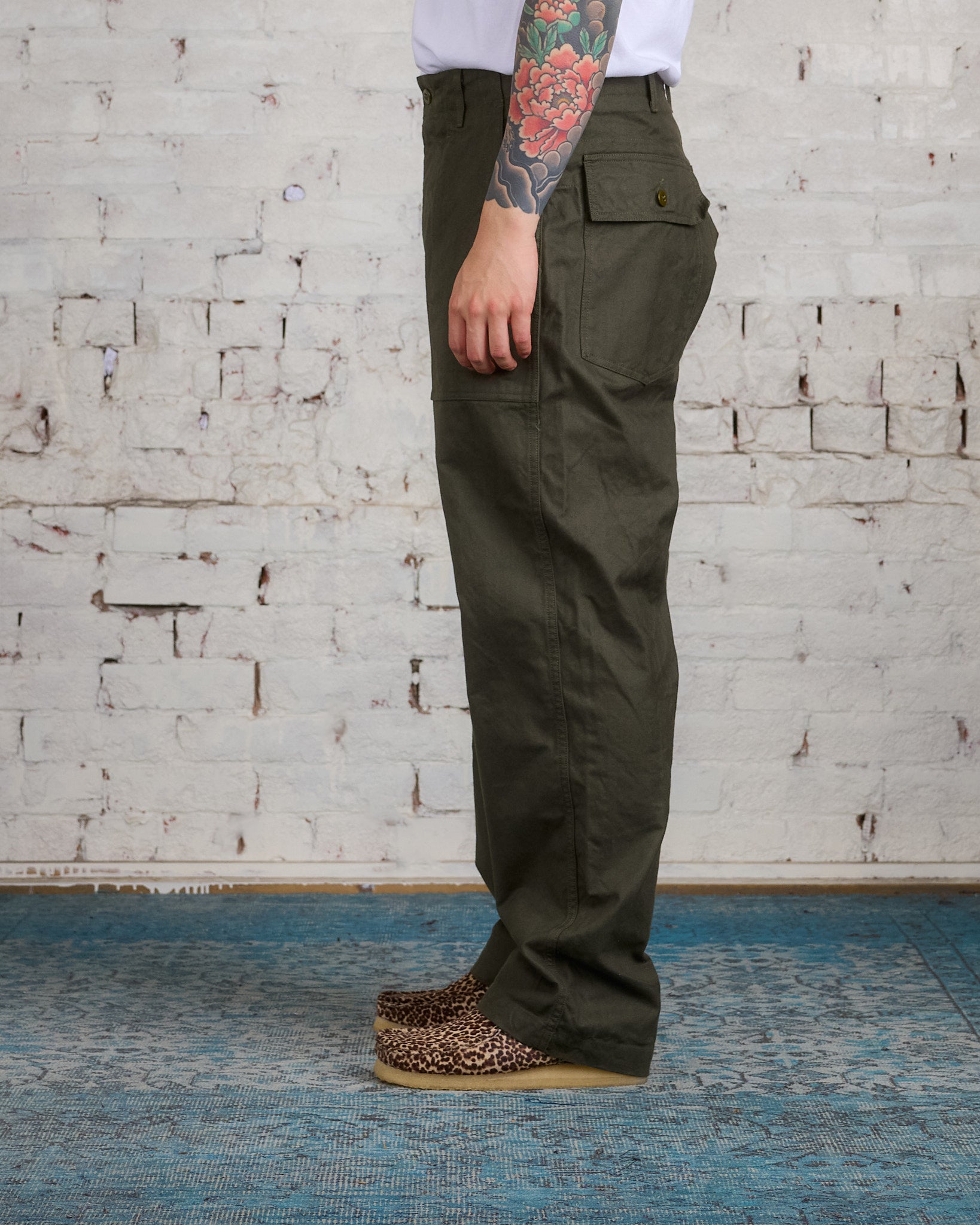 Engineered Garments Fatigue Pant Cotton Brush HB Olive – LESS 17