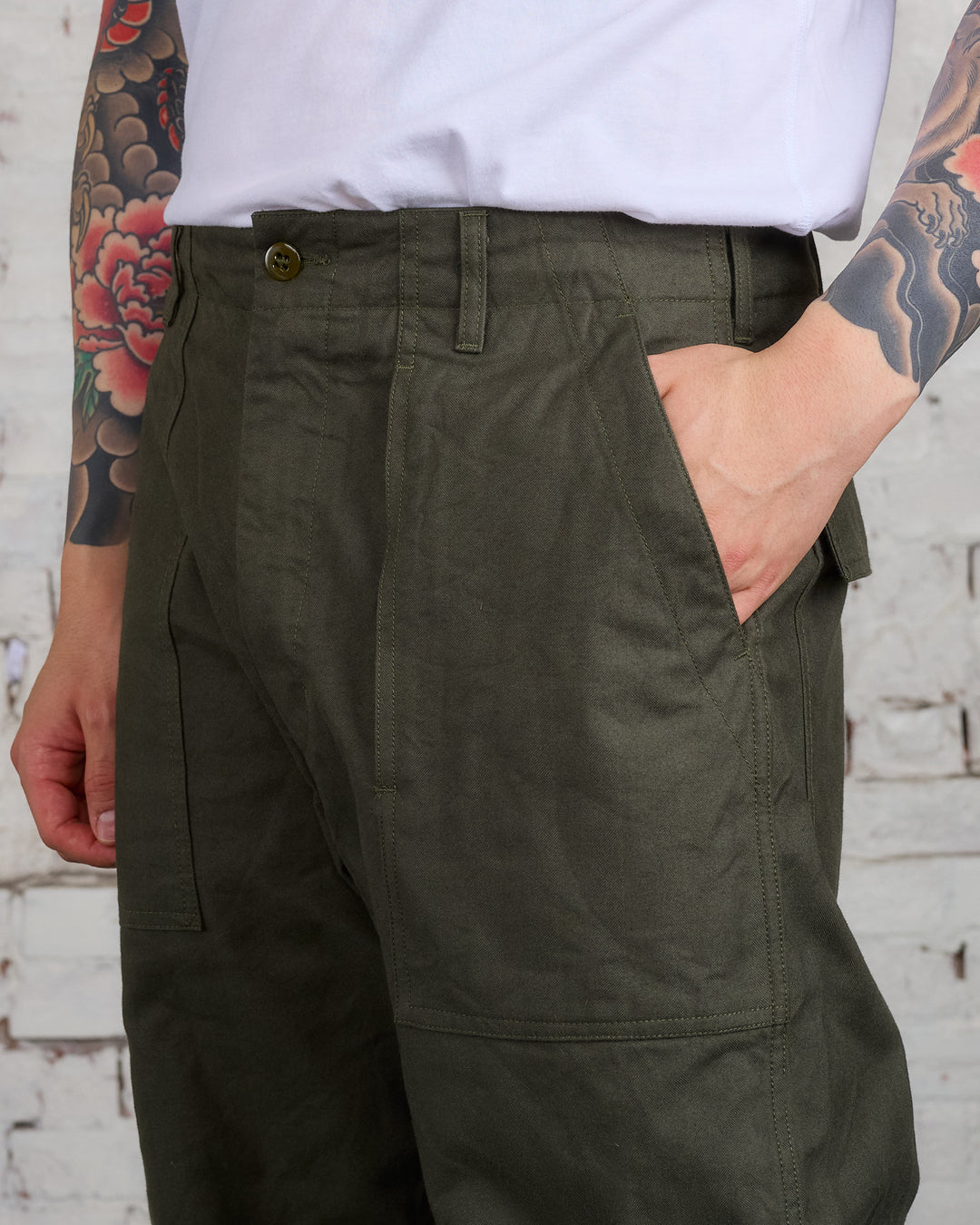 Engineered Garments Fatigue Pant Cotton Brush HB Olive