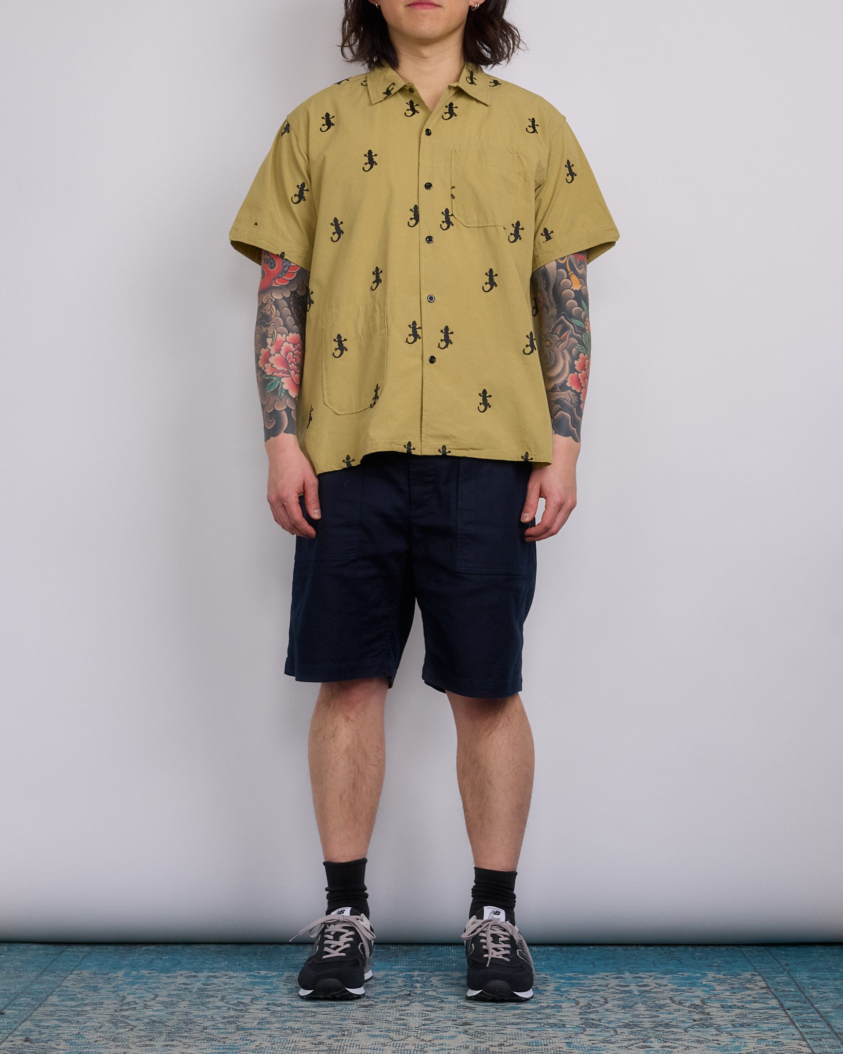 Engineered Garments Fatigue Short CL Java Cloth Dark Navy – LESS 17