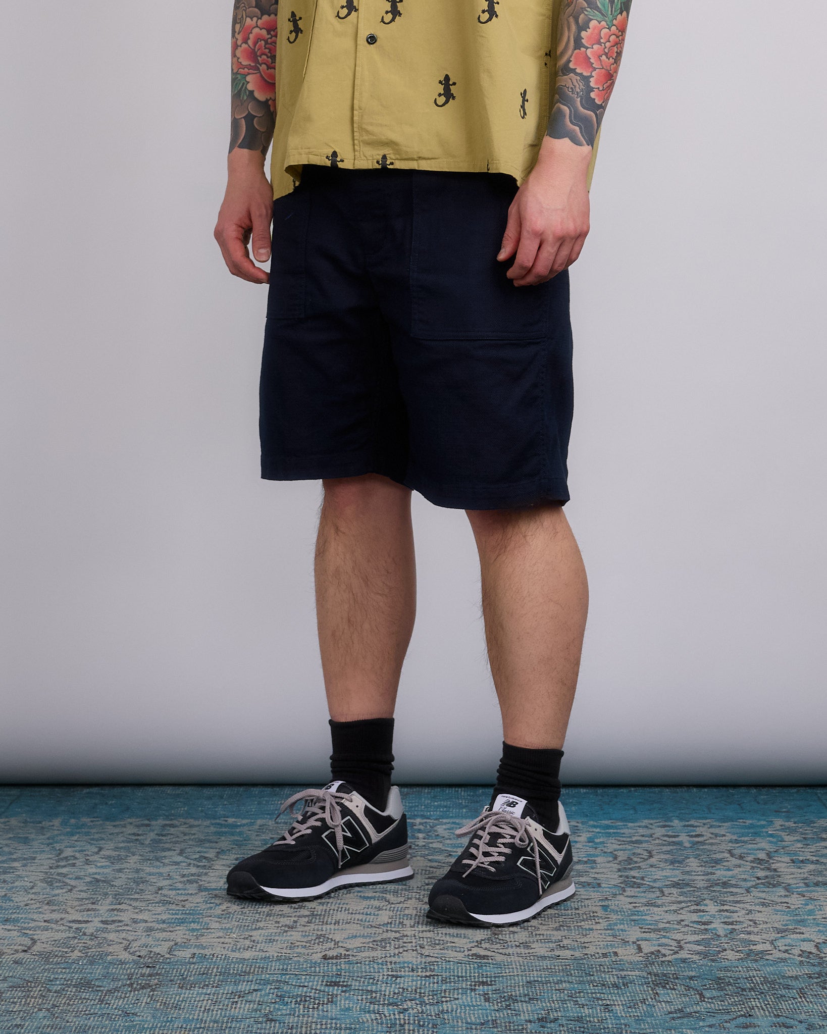 Engineered Garments Fatigue Short CL Java Cloth Dark Navy – LESS 17