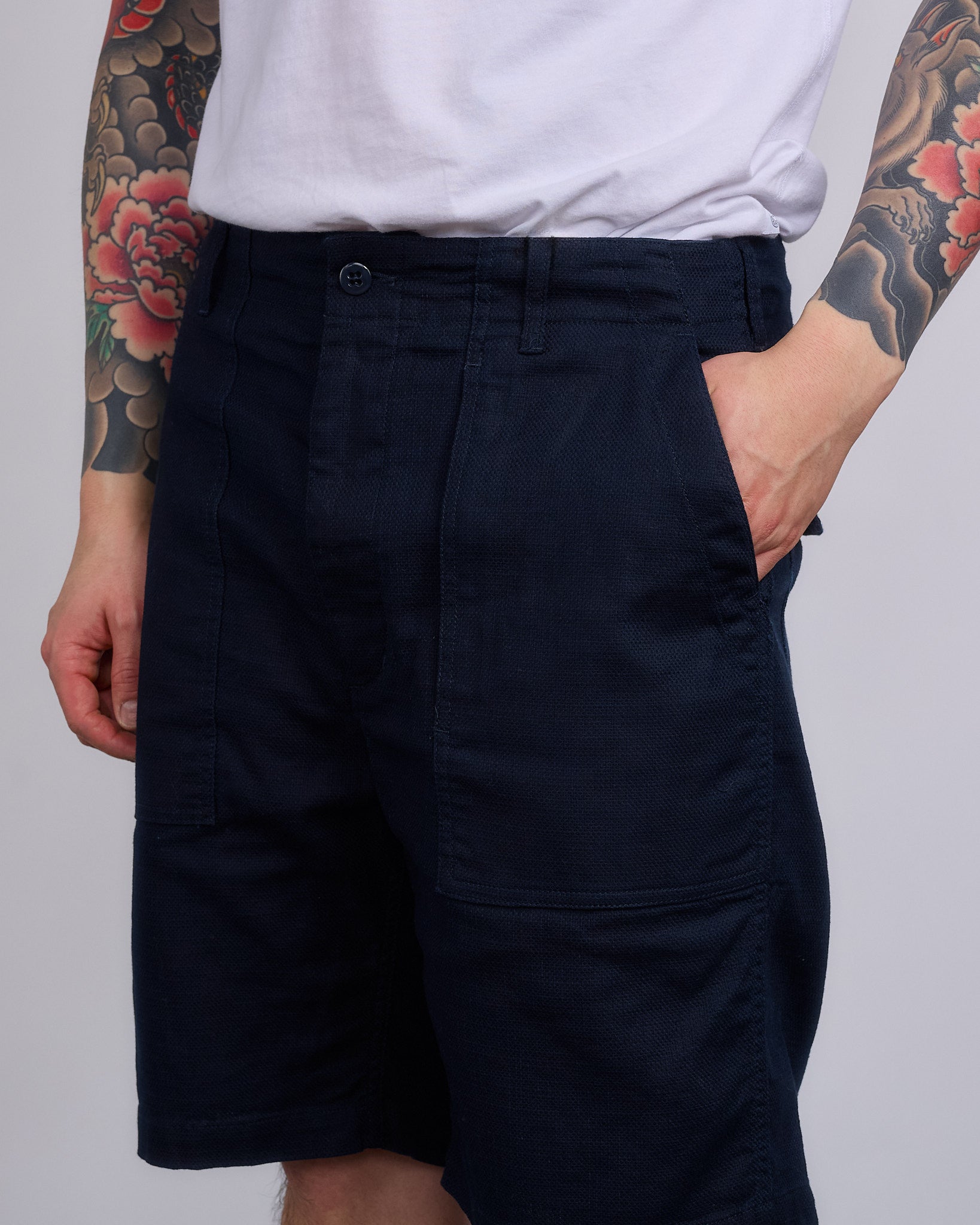 Engineered Garments Fatigue Short CL Java Cloth Dark Navy – LESS 17