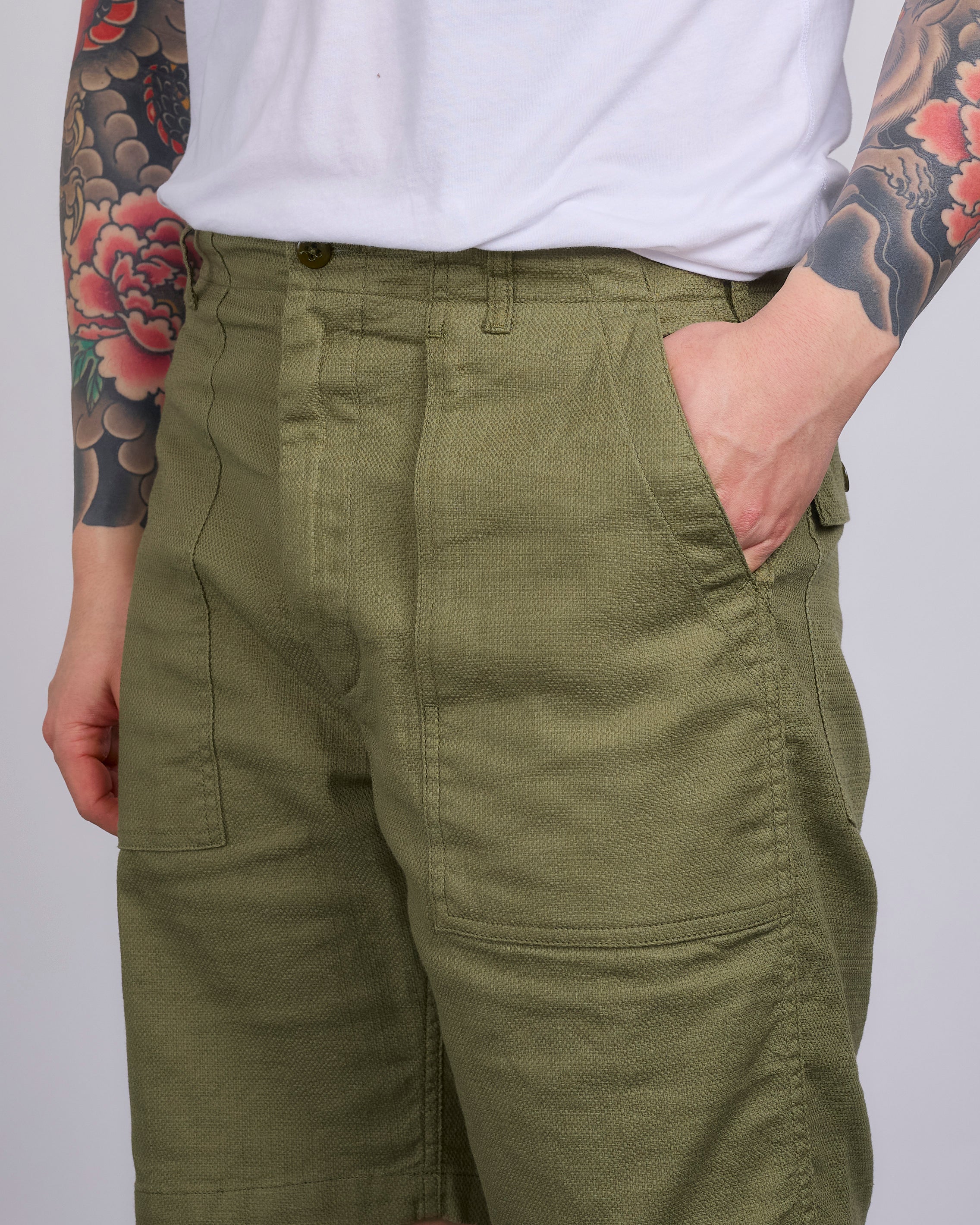 Engineered Garments Fatigue Short CL Java Cloth Olive – LESS 17