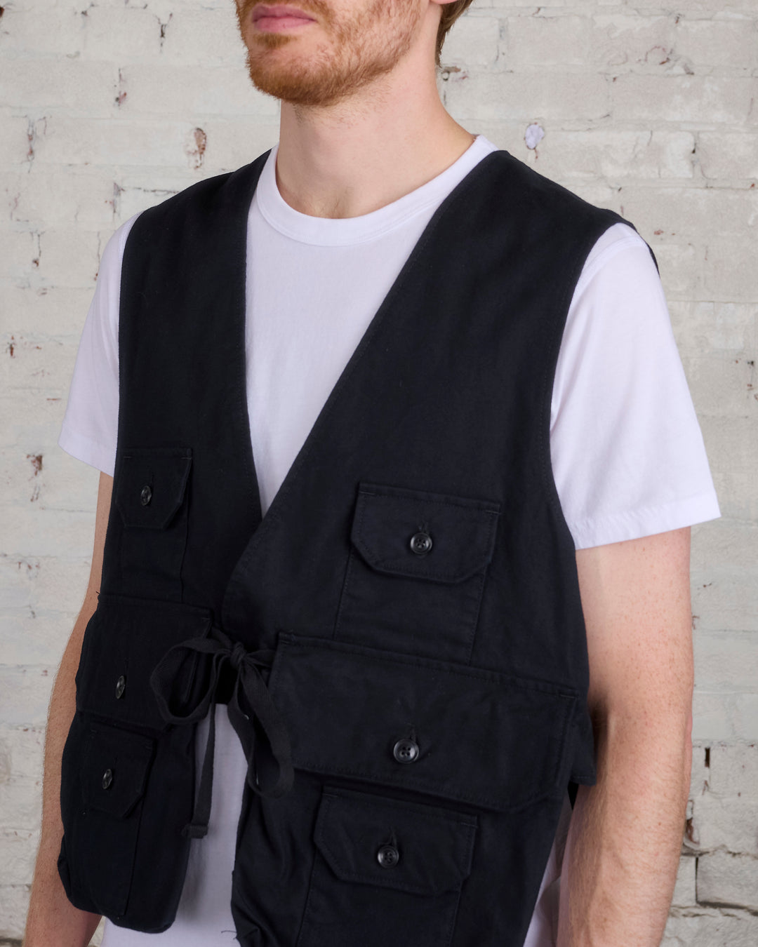 Engineered Garments Fowl Vest Cotton Brush HB Black