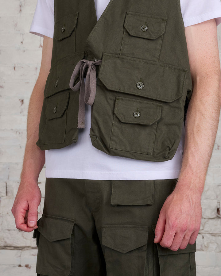 Engineered Garments Fowl Vest Cotton Brush HB Olive